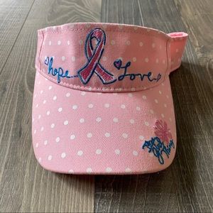It’s a Girl Think Pink Blue Polka Dot Cancer Hope Visor Eat More Tees Adjustable